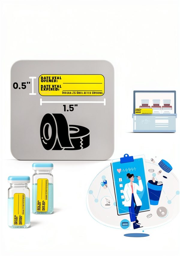 Quality IZ Yellow Medication Label Roll 1.5x0.5 High Alert Adhesive-4
