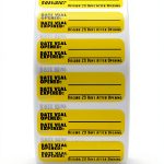 Quality IZ Yellow Medication Label Roll 1.5x0.5 High Alert Adhesive-0