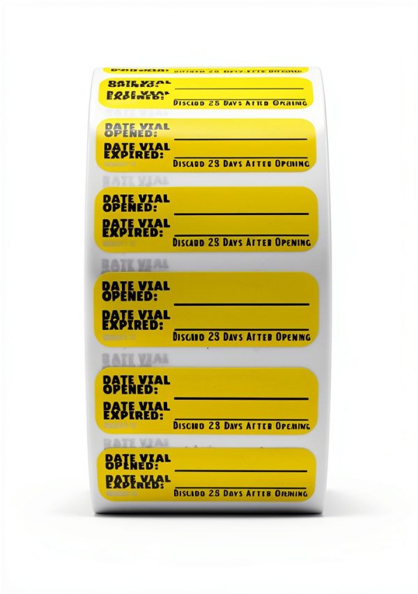Quality IZ Yellow Medication Label Roll 1.5x0.5 High Alert Adhesive-0