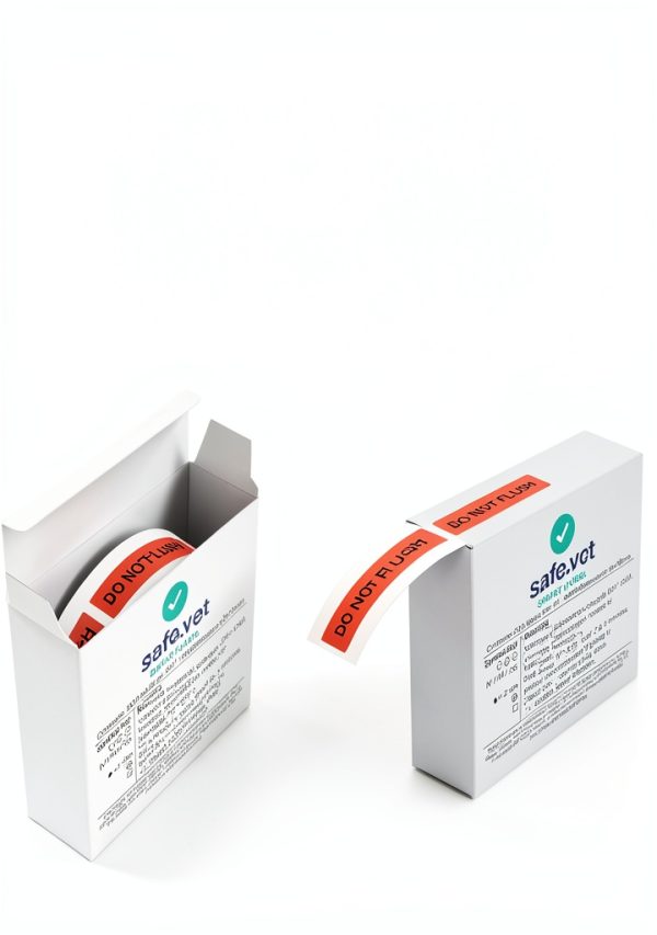 Safe Vet Red IV Safety Labels 40x10mm Clinical Paper Roll 500pcs-1