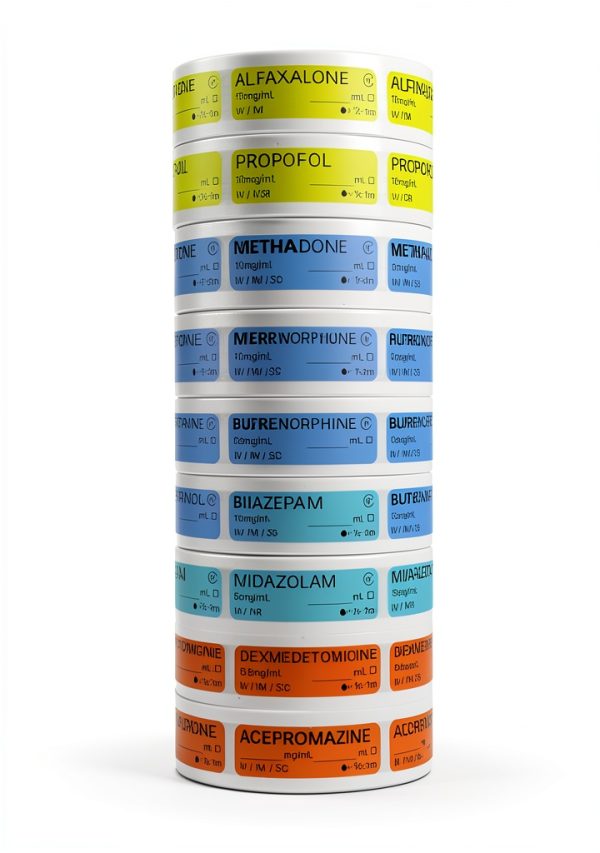 Safe Vet Red IV Safety Labels 40x10mm Clinical Paper Roll 500pcs-5