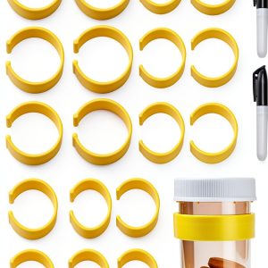 Medicine Bottle Tag Clips Zhaoyao Yellow 18 Tags & 2 Markers-0