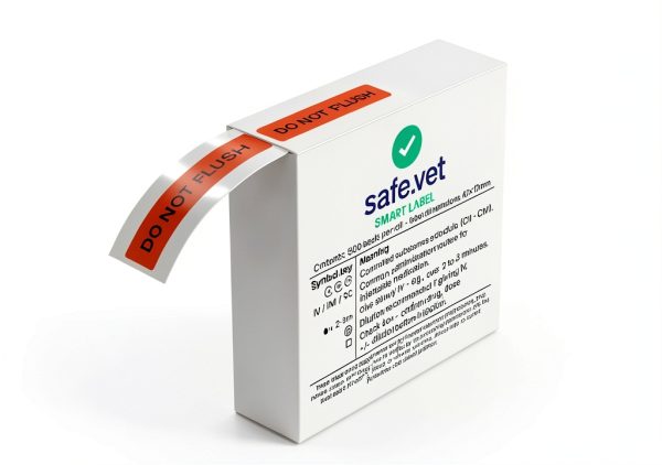 Safe Vet Red IV Safety Labels 40x10mm Clinical Paper Roll 500pcs-4