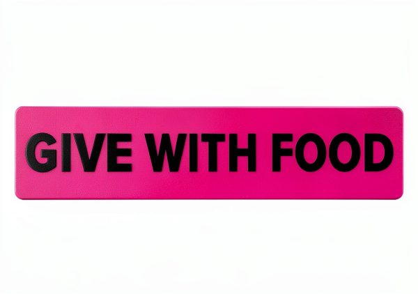 Give With Food Veterinary Labels by LabelValue - Pink 0.375x1.625 Roll-0