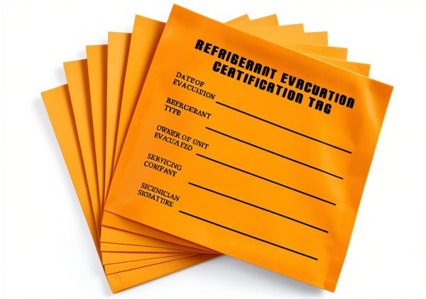 Refrigeration Evacuation Recover Tag Stickers 30 Pack CAROPT Orange-0