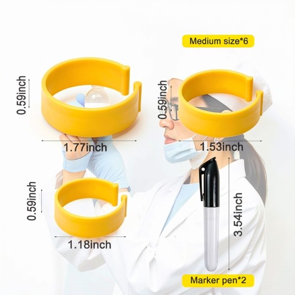 RX Clips for Pill Bottles FCAIBEAR Reusable 18-Pack Yellow ABS-1