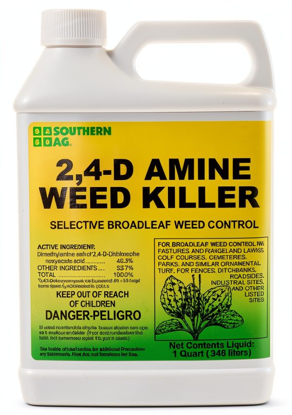 Southern Ag Amine 2,4-D Weed Killer, 32oz Liquid for Lawns and Gardens-0